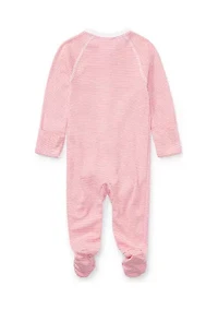 Baby Girls Striped Cotton Coverall