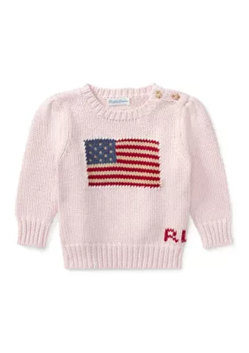 Baby Girls Flag Cotton Sweater