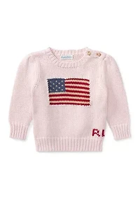 Baby Girls Flag Cotton Sweater