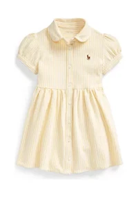 Baby Girls Striped Knit Oxford Dress