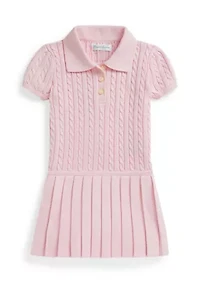 Baby Girls Mini-Cable Polo Sweater Dress