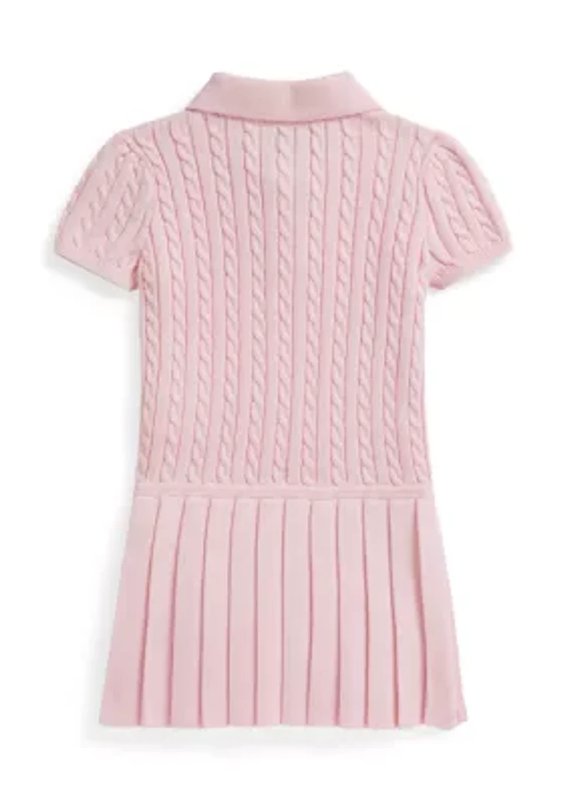Baby Girls Mini-Cable Polo Sweater Dress