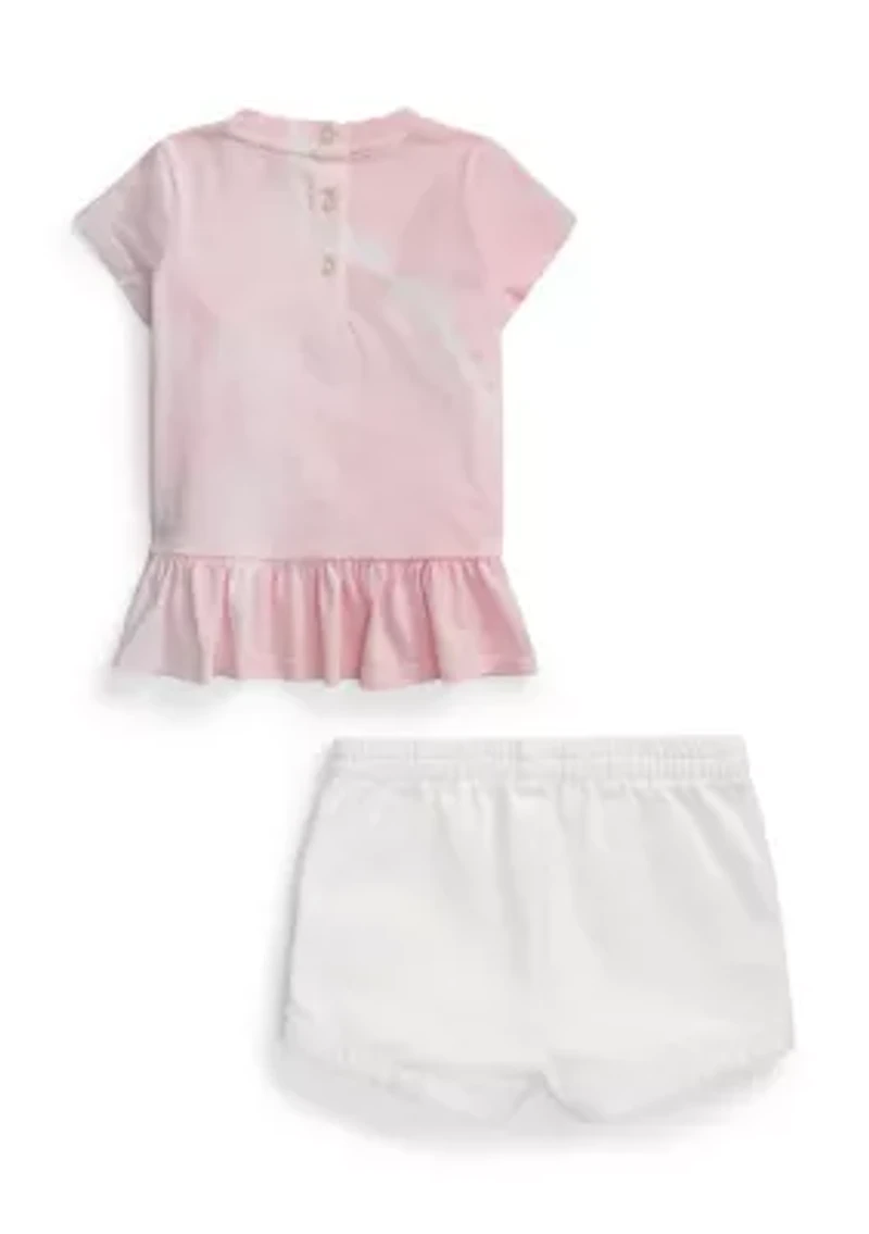 Baby Girls Cotton Jersey Bear Set
