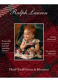 Baby Girls Plaid Twill Dress & Bloomer