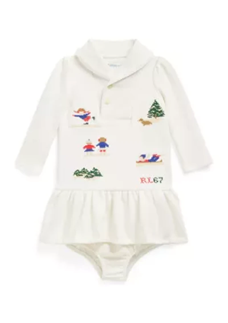 Baby Girls Nevis Fair Isle Shawl Cotton Dress