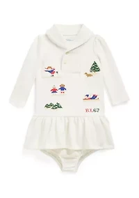 Baby Girls Nevis Fair Isle Shawl Cotton Dress