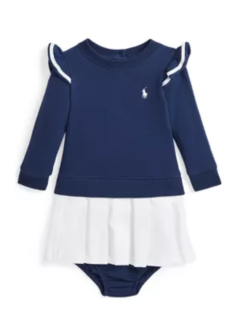Baby Girls Woven Skirt Terry Dress & Bloomer