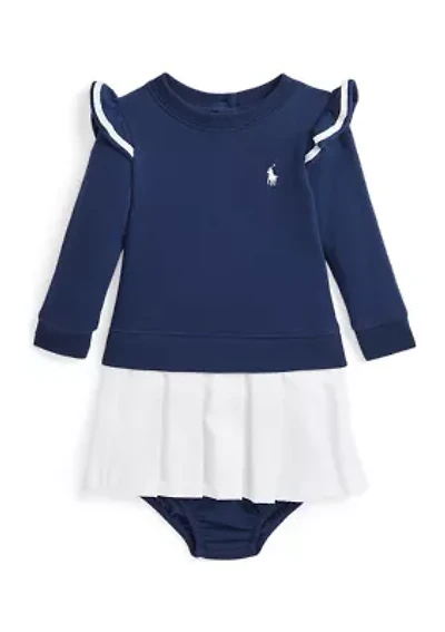 Baby Girls Woven Skirt Terry Dress & Bloomer