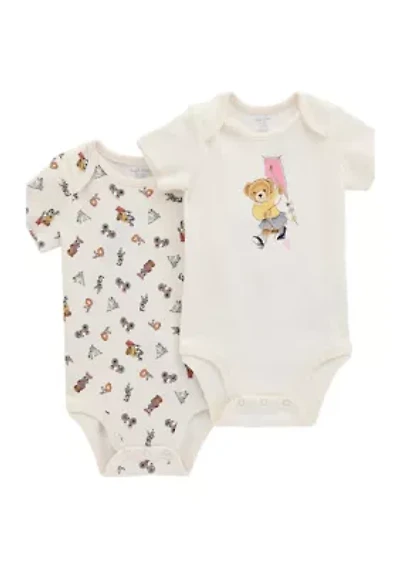 Baby Boys Polo Bear Cotton Bodysuit - 2 Pack