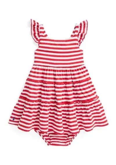 Baby Girls Smocked Cotton Jersey Peplum Top