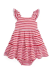 Baby Girls Smocked Cotton Jersey Peplum Top