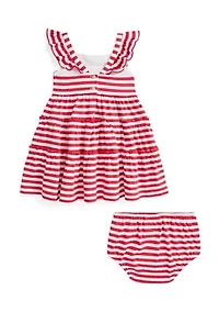 Baby Girls Smocked Cotton Jersey Peplum Top