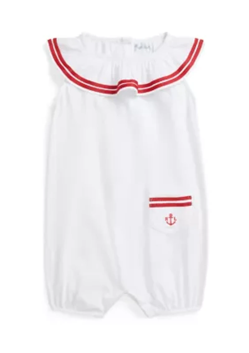 Baby Girls Smocked Cotton Jersey Peplum Top
