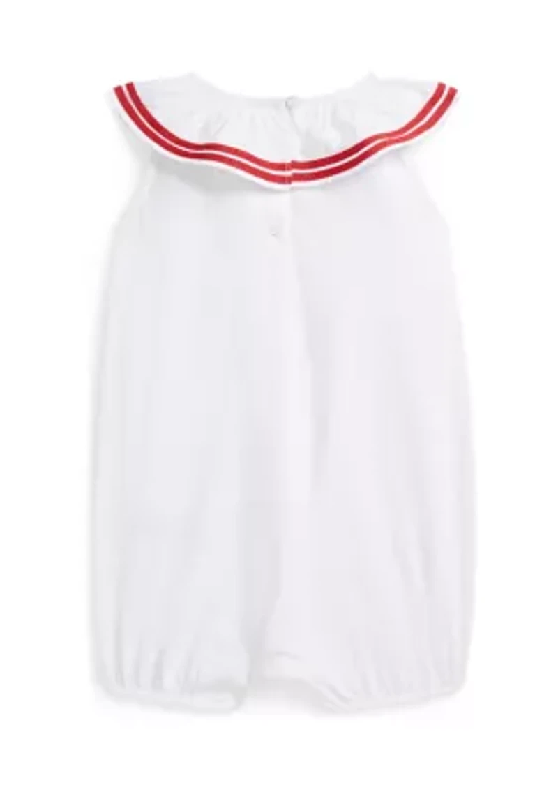Baby Girls Smocked Cotton Jersey Peplum Top