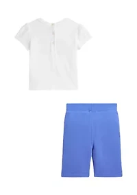 Baby Girls Logo Jersey T-Shirt & Terry Pants Set