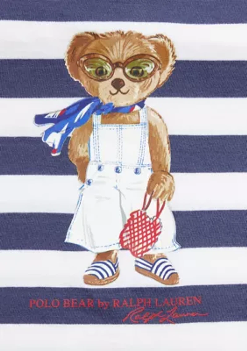 Baby Girls Polo Bear Cotton T-Shirt & Twill Short Set