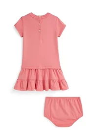 Baby Girls Polo Bear Tiered Cotton Jersey Dress