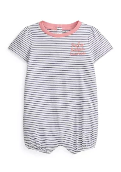 Baby Girls Logo Cotton Jersey Bubble Shortall