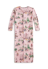 Baby Girls Polo Bear Cotton Footed Zip Coverall
