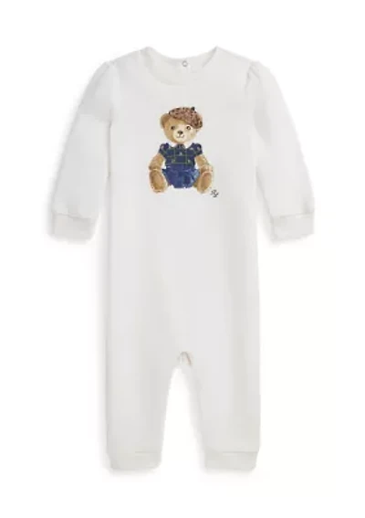 Baby Girls Polo Bear Fleece Coverall