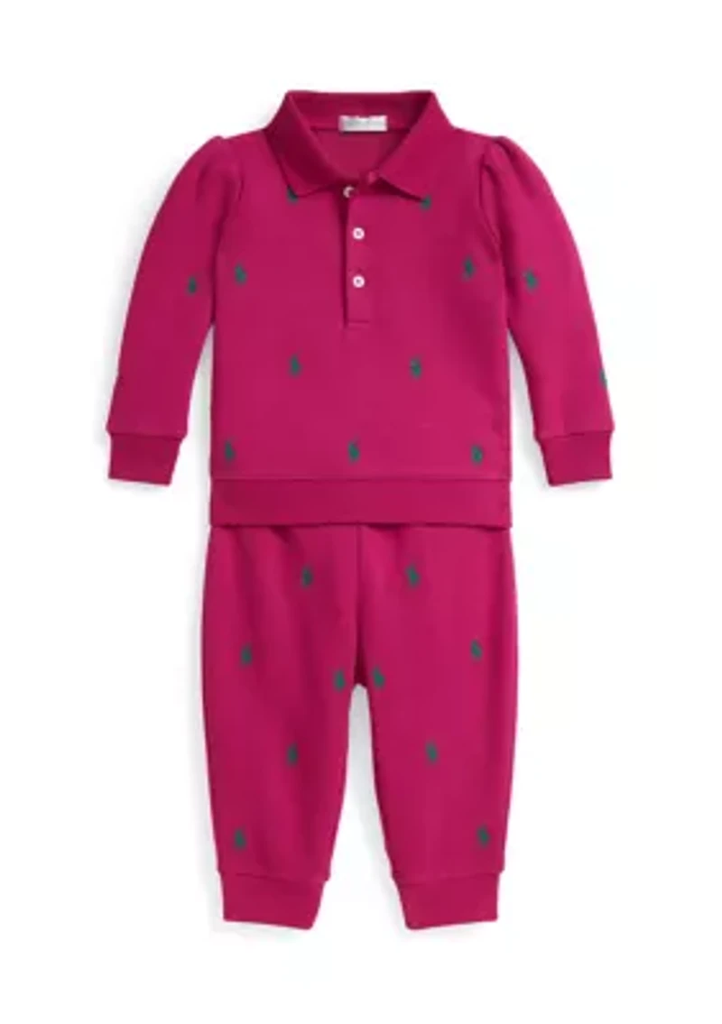 Baby Girls Polo Pony Fleece Sweatshirt & Pant Set