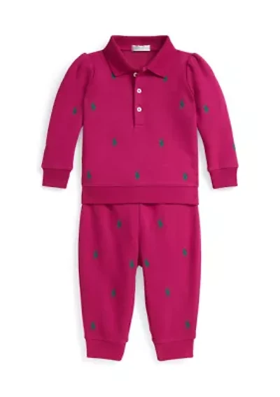 Baby Girls Polo Pony Fleece Sweatshirt & Pant Set