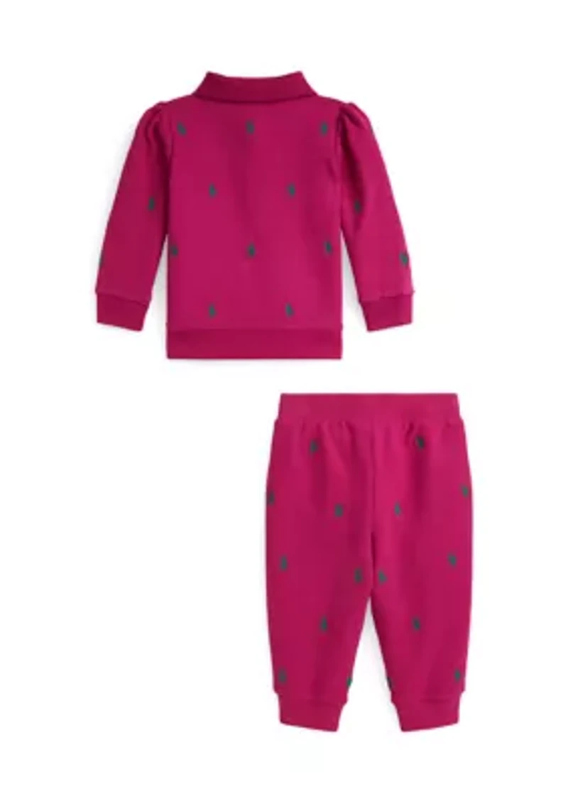 Baby Girls Polo Pony Fleece Sweatshirt & Pant Set