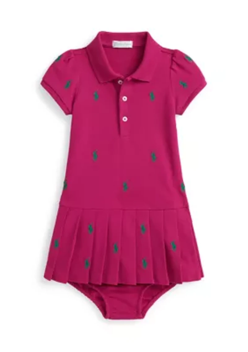 Baby Girls Polo Pony Mesh Dress & Bloomer