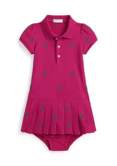 Baby Girls Polo Pony Mesh Dress & Bloomer