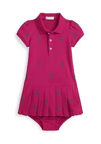 Baby Girls Polo Pony Mesh Dress & Bloomer