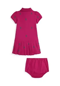 Baby Girls Polo Pony Mesh Dress & Bloomer