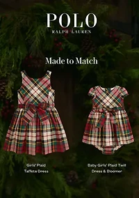Baby Girls Plaid Twill Dress & Bloomer