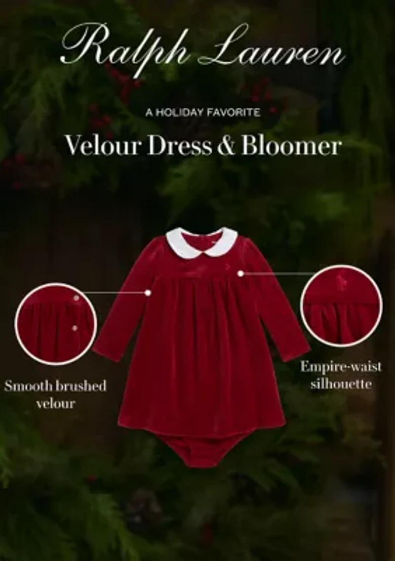 Baby Girls Velour Dress & Bloomer