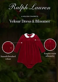 Baby Girls Velour Dress & Bloomer