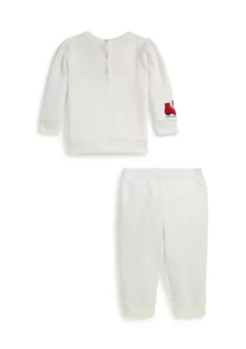 Baby Girls Logo Fleece Sweatshirt & Pant Set