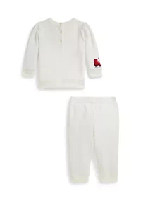 Baby Girls Logo Fleece Sweatshirt & Pant Set