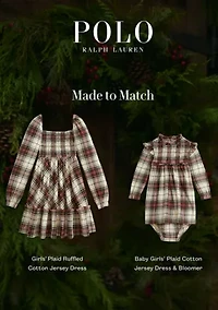 Baby Girls Plaid Cotton Jersey Dress & Bloomer