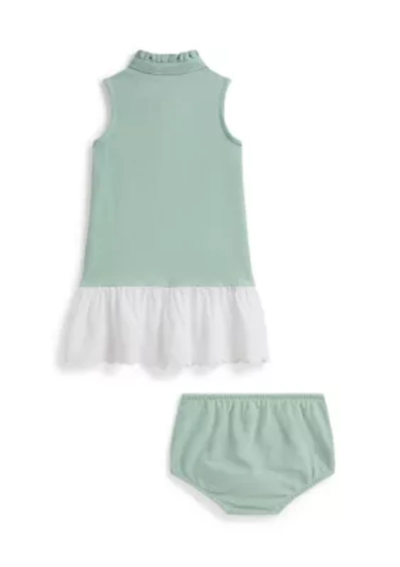 Baby Girls Eyelet Cotton Mesh Dress & Bloomer