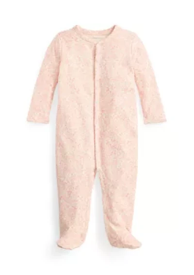Baby Girls Strawberry-Print Cotton Footed Coverall