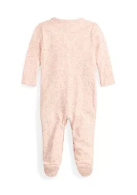 Baby Girls Strawberry-Print Cotton Footed Coverall
