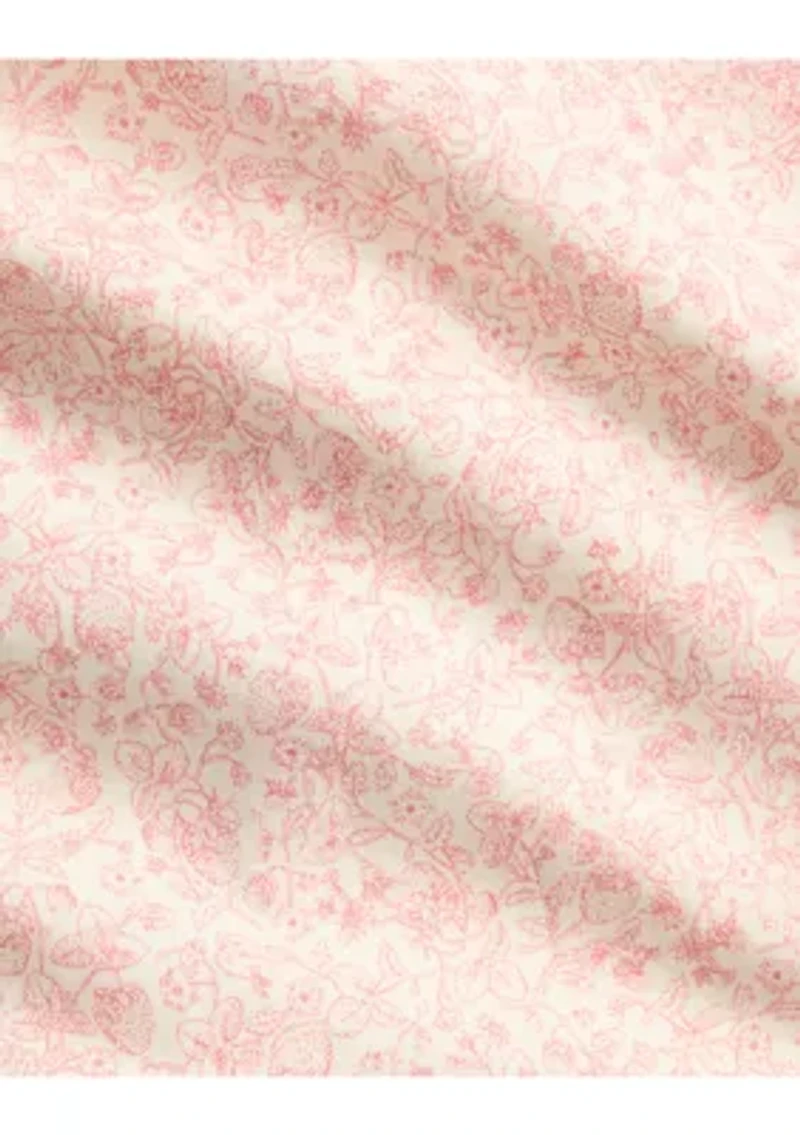 Baby Girls Strawberry-Print Cotton Footed Coverall