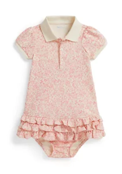 Baby Girls Strawberry Cotton Polo Dress & Bloomer