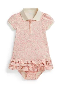 Baby Girls Strawberry Cotton Polo Dress & Bloomer