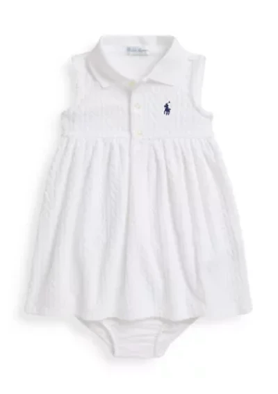 Baby Girls Mini-Cable Terry Polo Dress