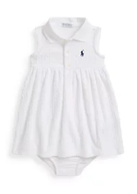 Baby Girls Mini-Cable Terry Polo Dress