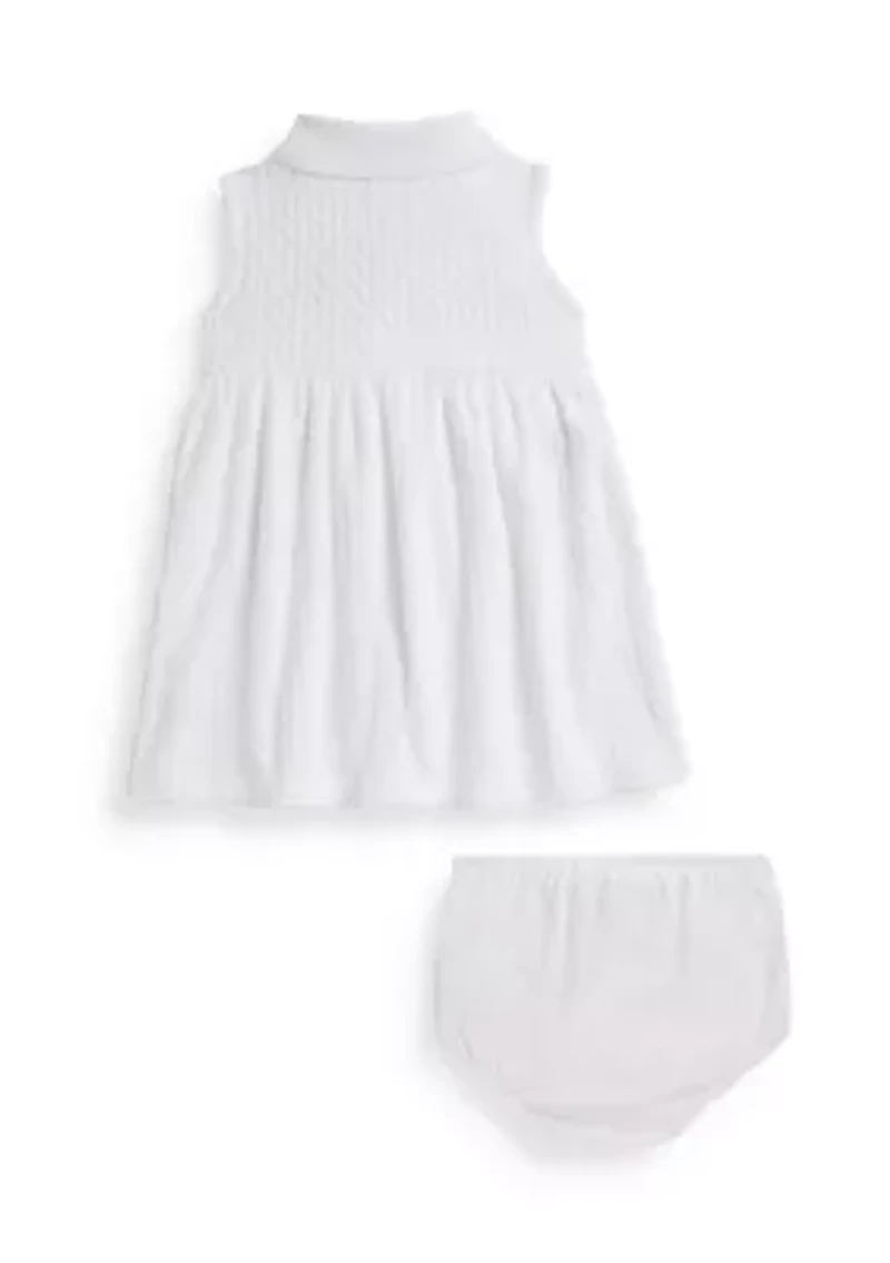 Baby Girls Mini-Cable Terry Polo Dress