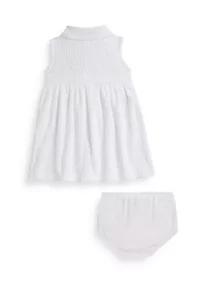 Baby Girls Mini-Cable Terry Polo Dress