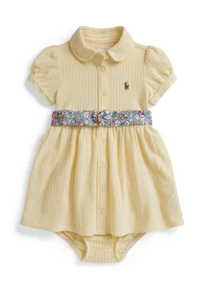 Belted Oxford Mesh Polo Dress & Bloomer