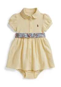 Belted Oxford Mesh Polo Dress & Bloomer
