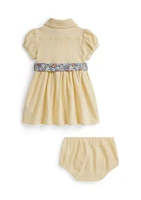Belted Oxford Mesh Polo Dress & Bloomer